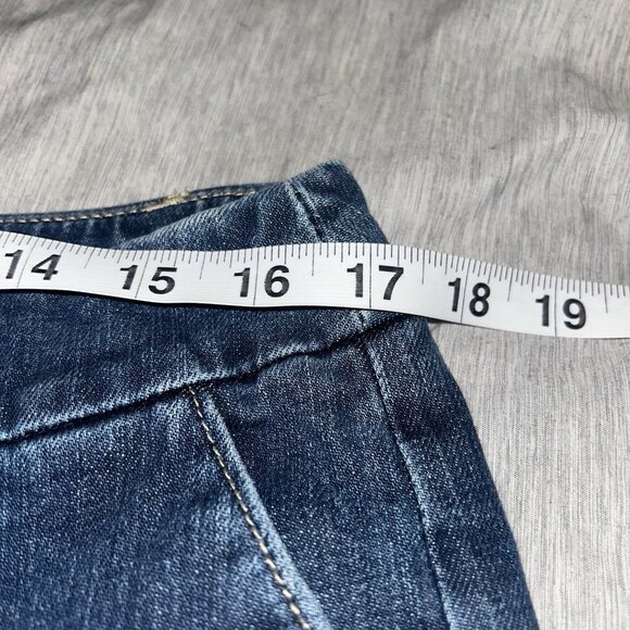 Boden Straight Leg Cuffed Bottom Double Burton Medium Wash Denim Jeans 12 R - Picture 8 of 9